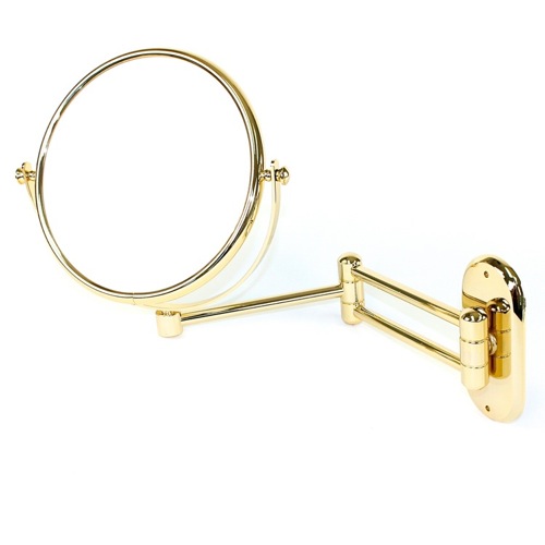Makeup Mirror, Windisch 99143D, Wall Mounted Extendable Double Face Brass 3x Magnifying Mirror 99143D